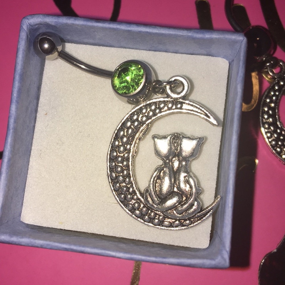 Bundle Two Silver Cat Belly Rings - image 4
